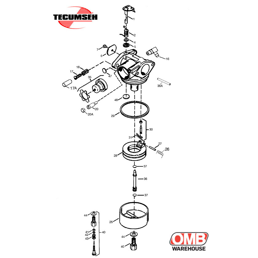 Tecumseh 640017B Carburetor OEM Carb OHH45 OHH50 640017 640017A USA