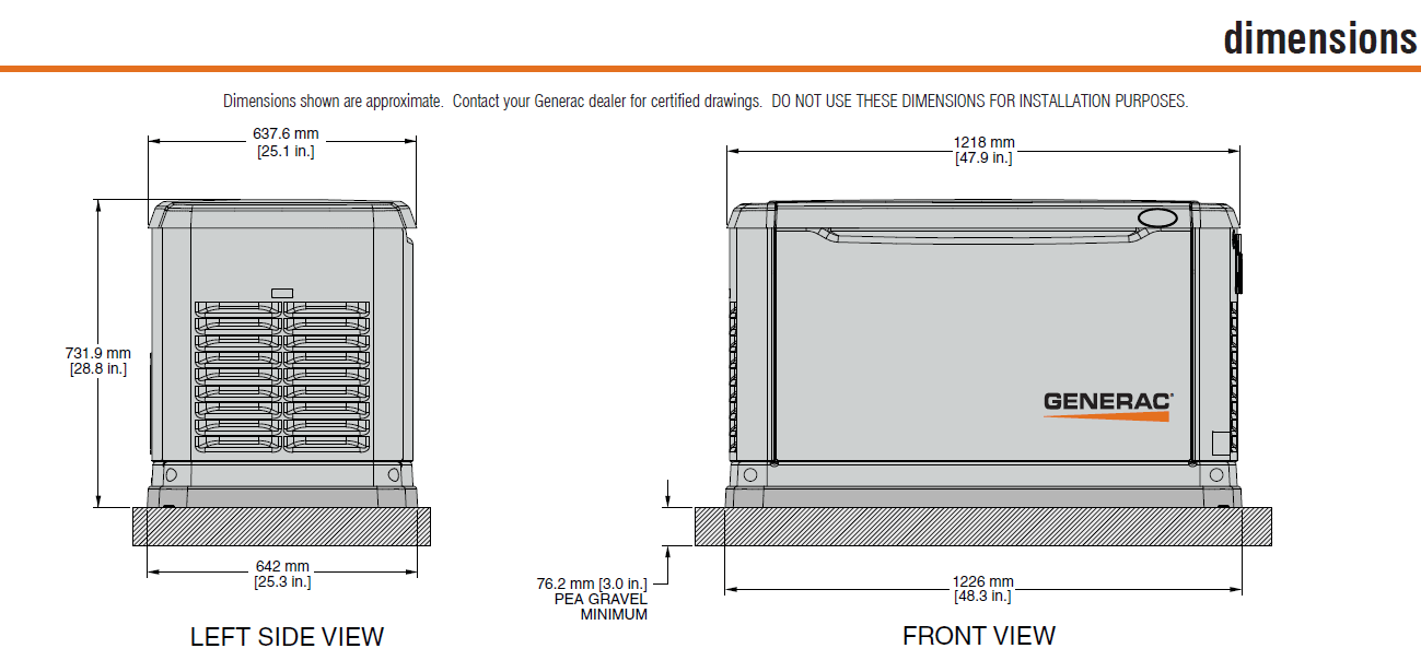 14kW Generac Guardian Series Standby Generator Air-Cooled Gas Engine ...